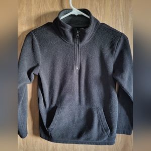 Boy's Children's Half Zip Black Fleece Pullover Size 7-8